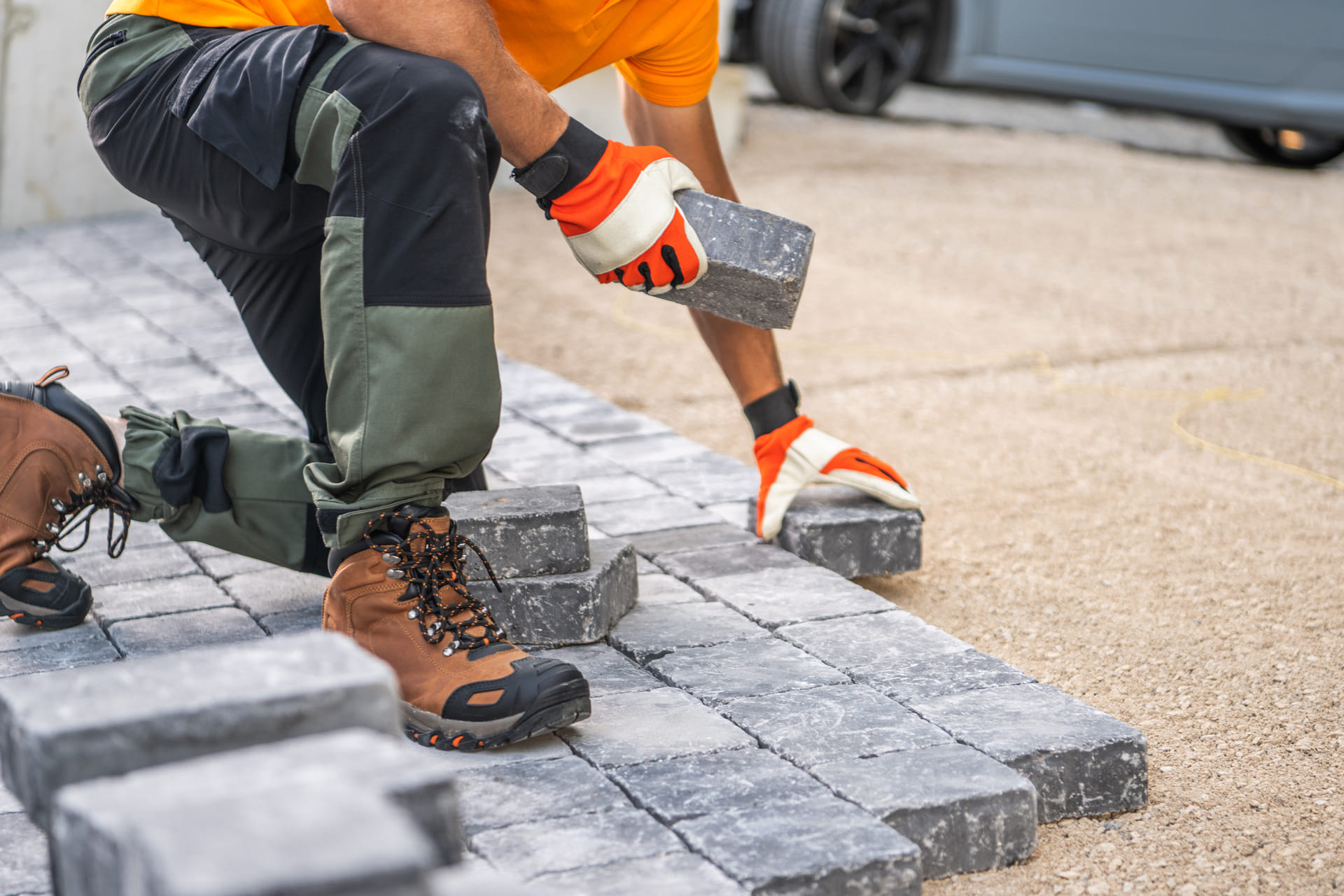 Professional driveway paver installation by Jax Teller Brick Pavers, ensuring durability and style.