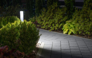 Paver walkway lighting design in Largo with in-paver LED lights