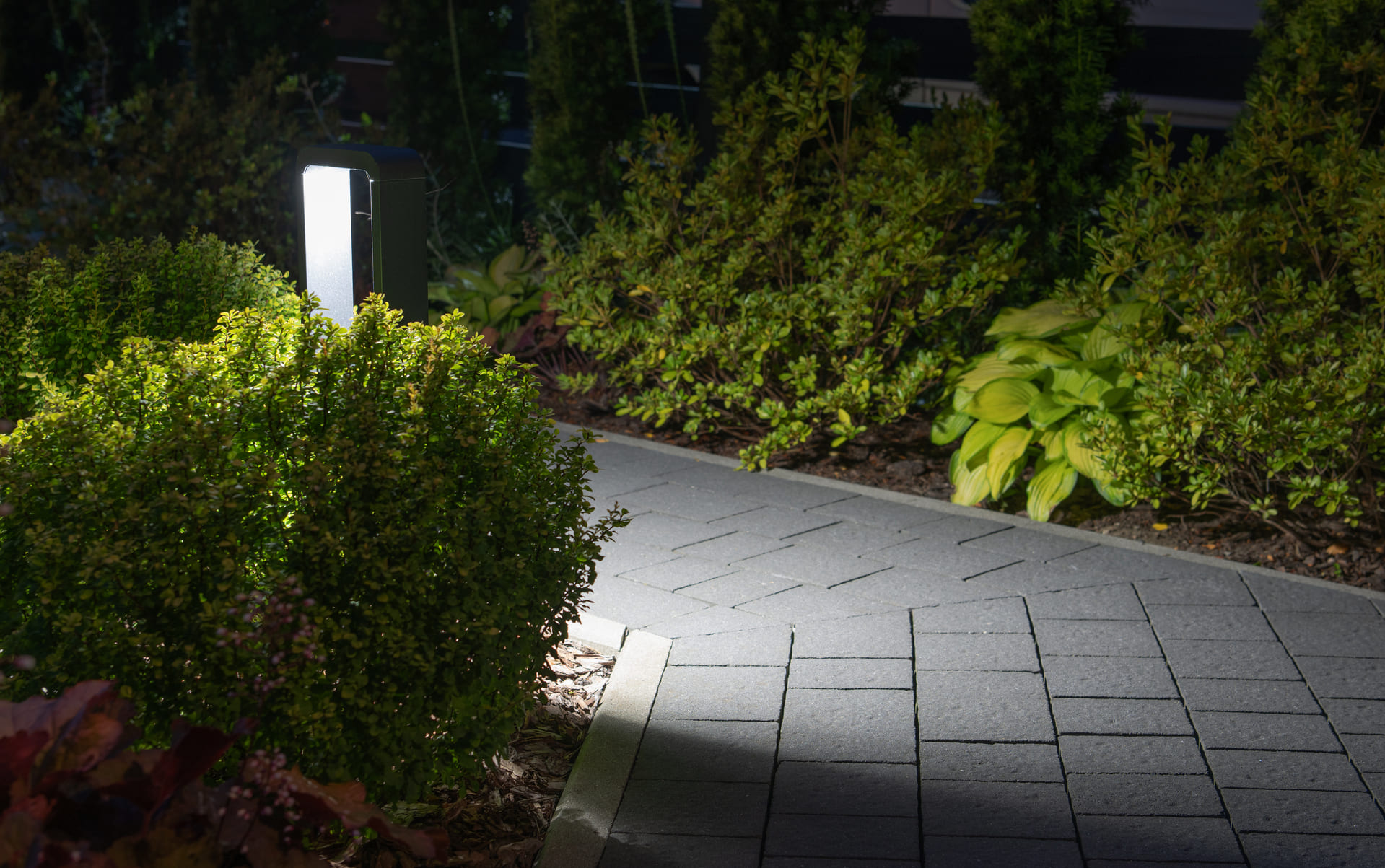 Paver walkway lighting design in Largo with in-paver LED lights
