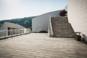 Raised paver patios in Largo with tiered retaining wall