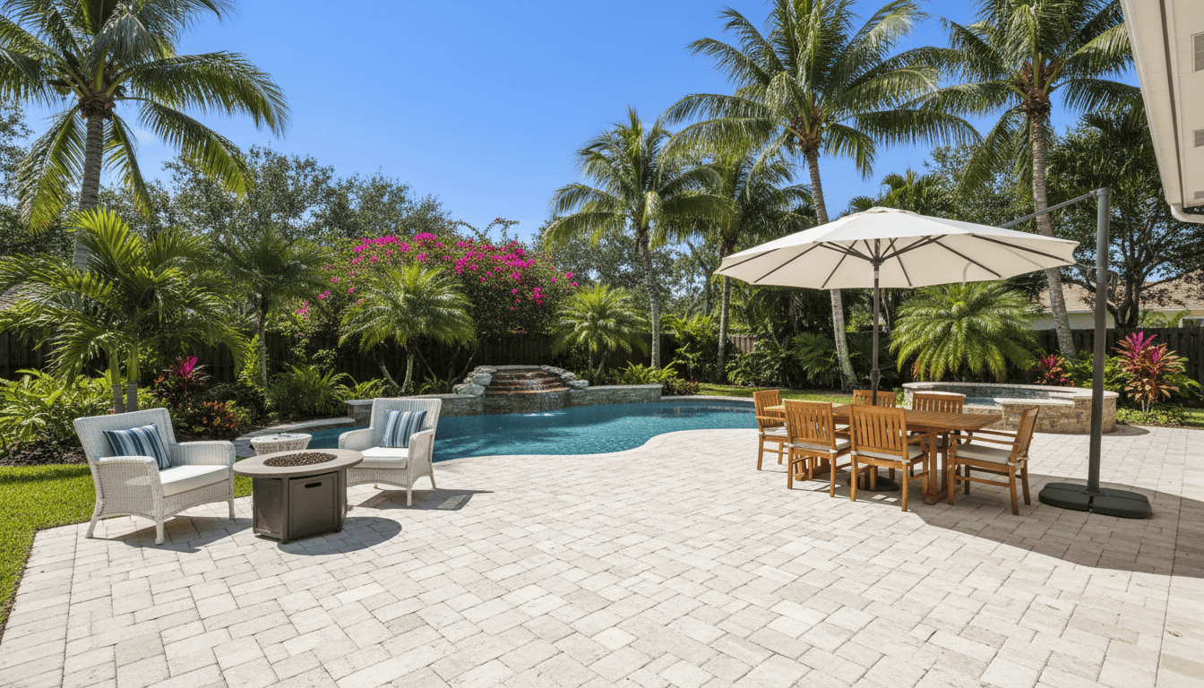 Paver patio design maximizing outdoor space in Florida backyard