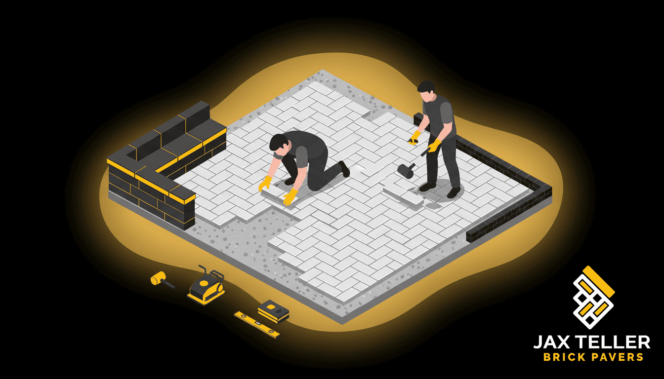 Paver patio cost Largo FL — professionally installed brick paver backyard patio by JaxTeller Brick Pavers