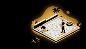 Paver patio ideas Largo FL — herringbone brick paver backyard patio with seating wall and fire pit area