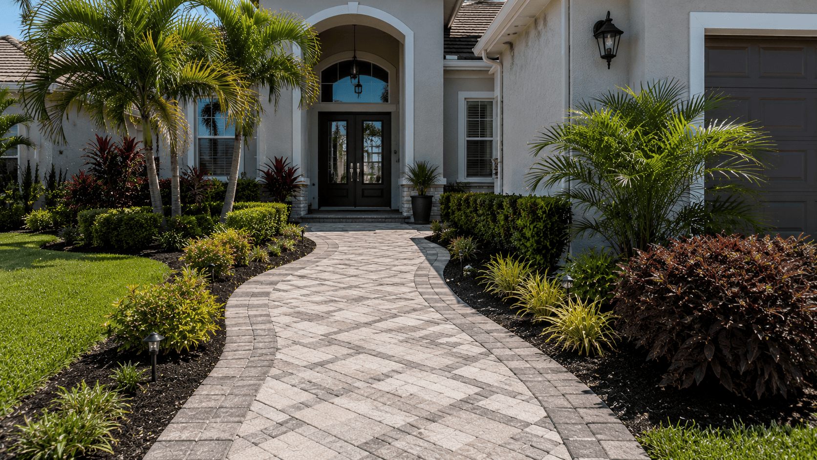 Front Entry Paver Patterns That Make Small Florida Homes Look More Custom