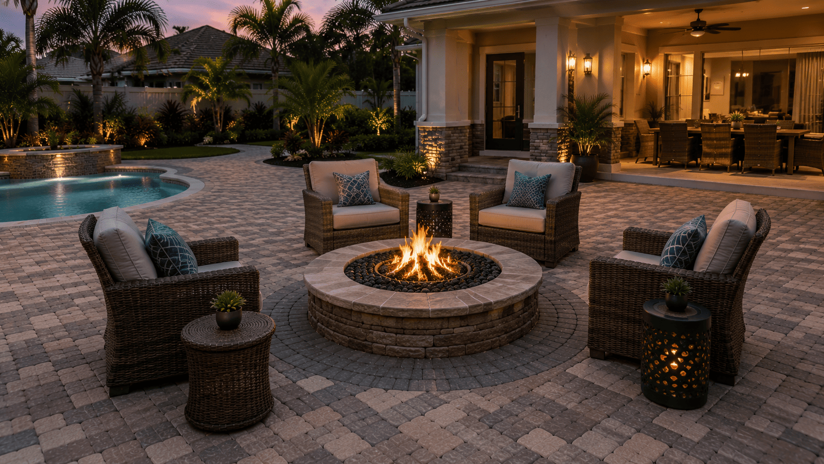 Fire Pit Patio Layouts That Work in Florida Rain and Humidity