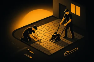 backyard drainage pavers Largo project designed for a Florida home
