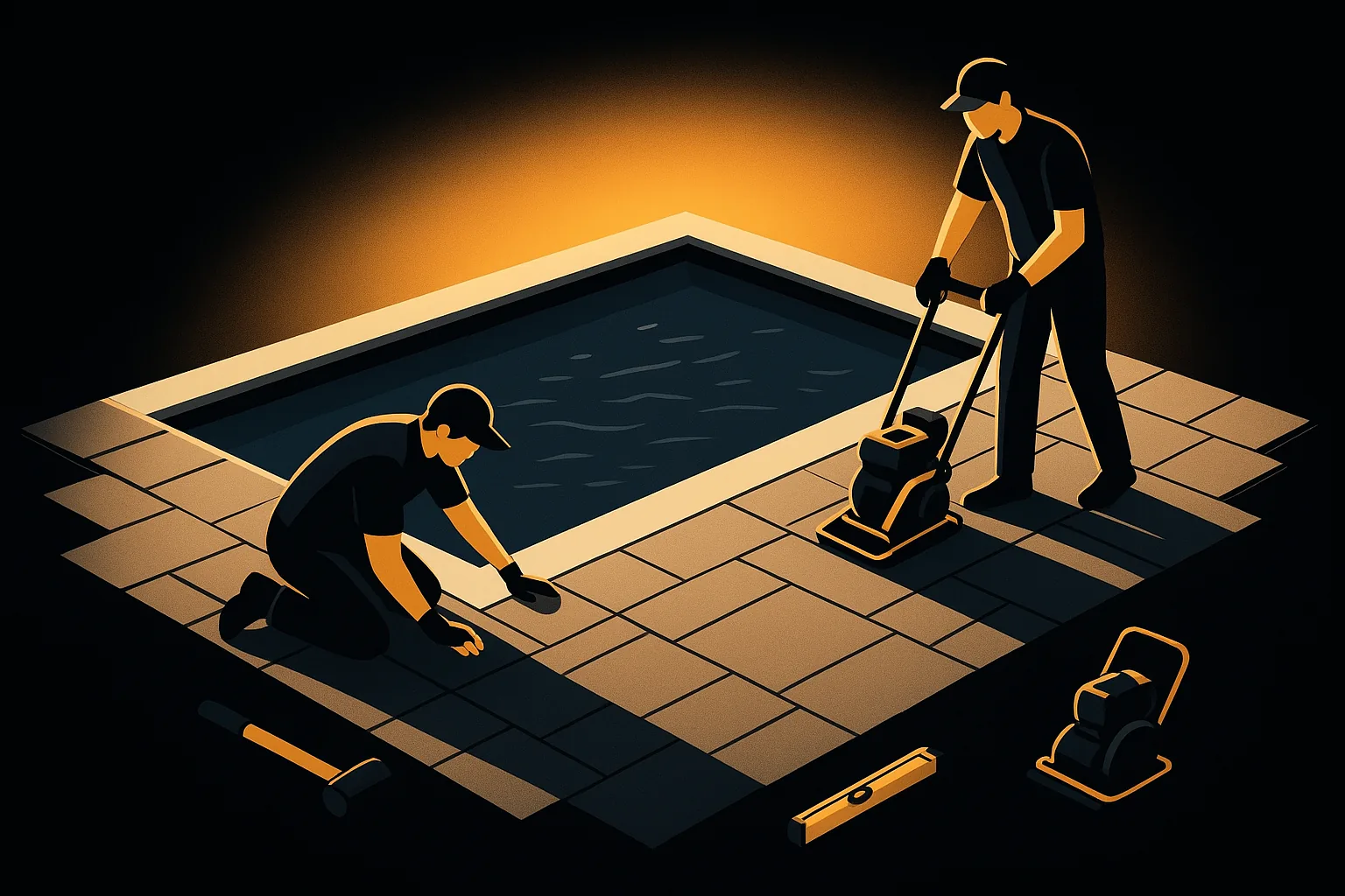 pool deck drainage pavers project designed for a Florida home