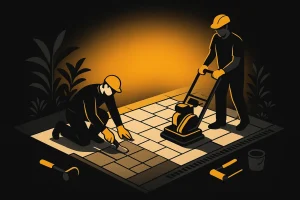side yard pavers Largo project designed for a Florida home