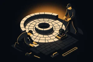 paver fire pit seating project designed for a Florida home