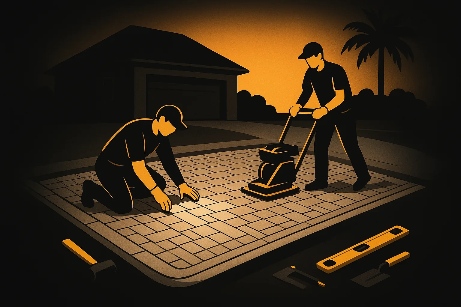 driveway pavers Clearwater FL project designed for a Florida home