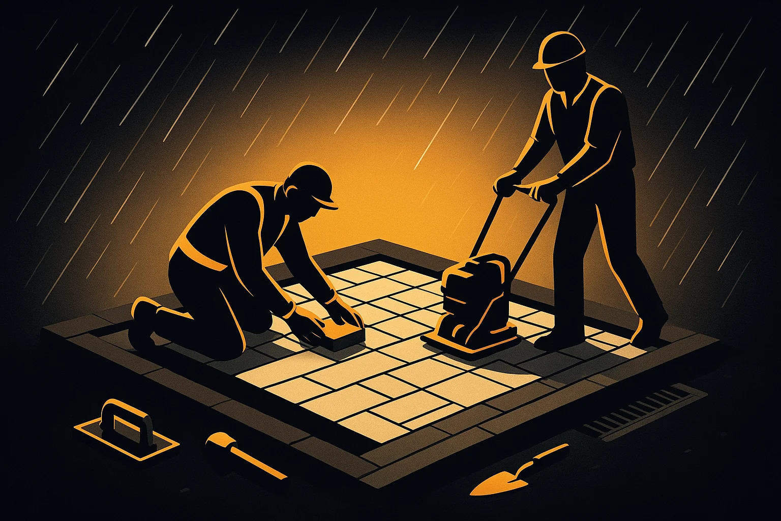 Storm ready pavers Florida inspection of drainage and patio edges