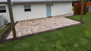 lanai paver drainage on a completed JaxTeller Brick Pavers project