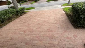 utility trench pavers on a completed JaxTeller Brick Pavers project