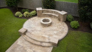 paver step transitions on a completed JaxTeller Brick Pavers project