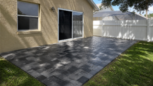 plumbing repair pavers on a completed JaxTeller Brick Pavers project