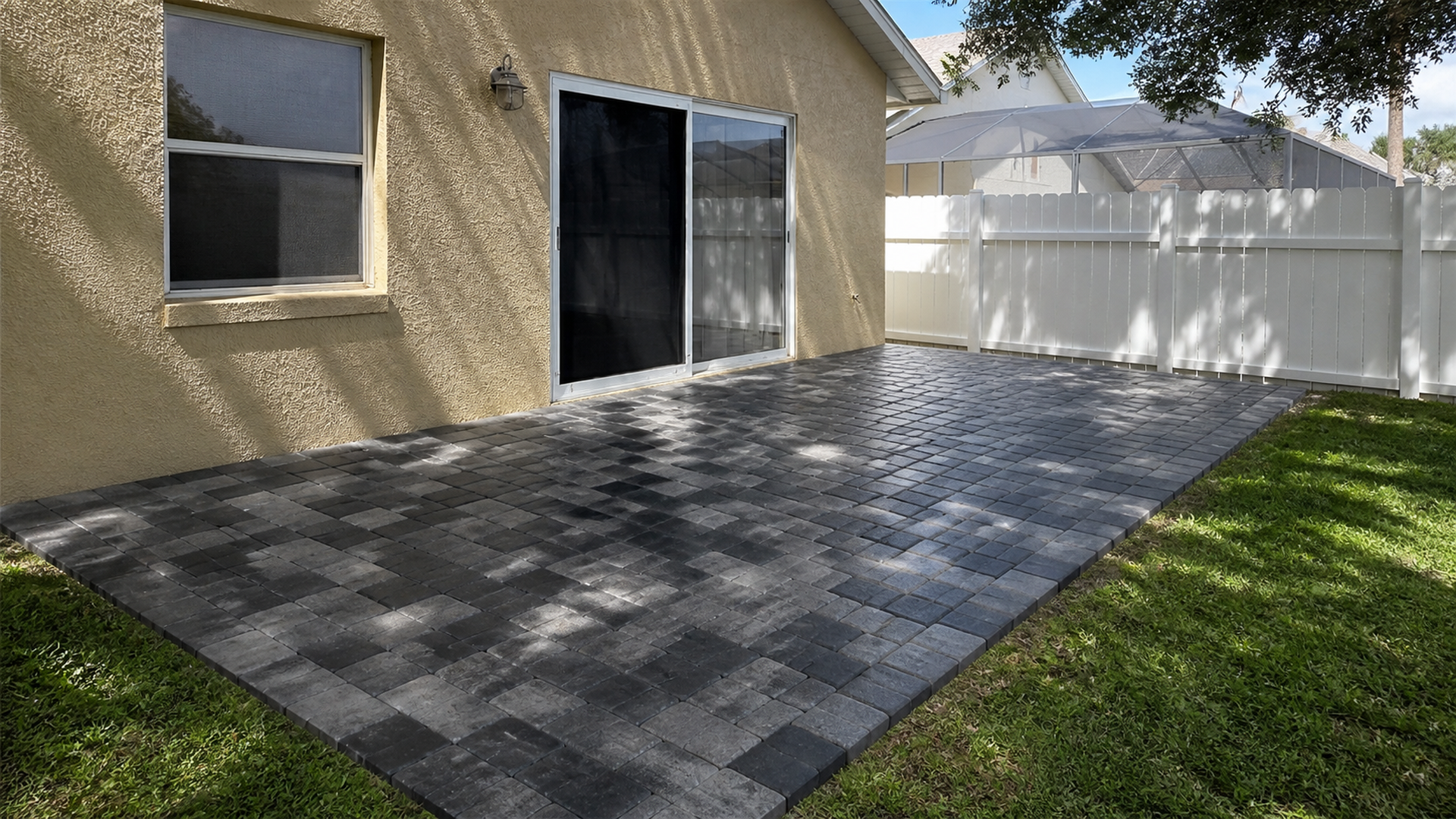 plumbing repair pavers on a completed JaxTeller Brick Pavers project