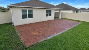partial paver patio renovation on a completed JaxTeller Brick Pavers project