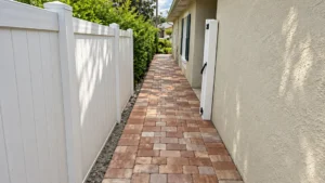 paver walkway borders on a completed JaxTeller Brick Pavers project