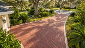 driveway repair access on a completed JaxTeller Brick Pavers project
